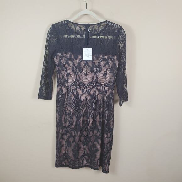 Adrianna Papell Black Lace Sheath Dress Women's Size 6 - Picture 9 of 12